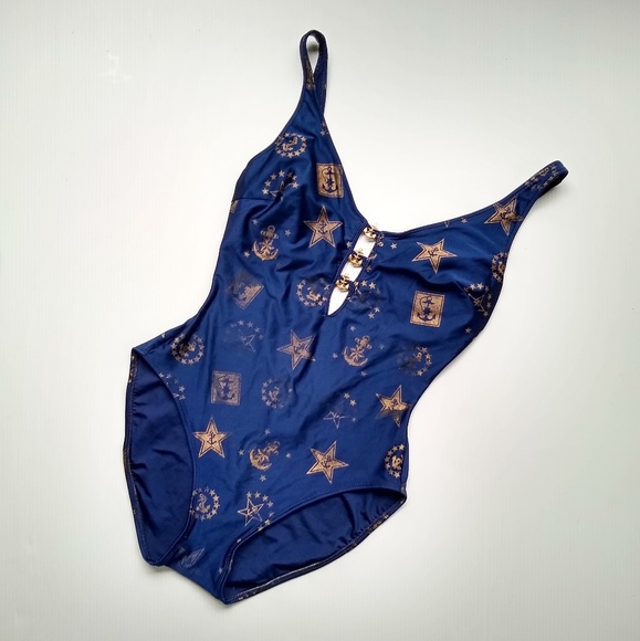 La Blanca Other - La Blanca• vintage gold anchor print swimsuit